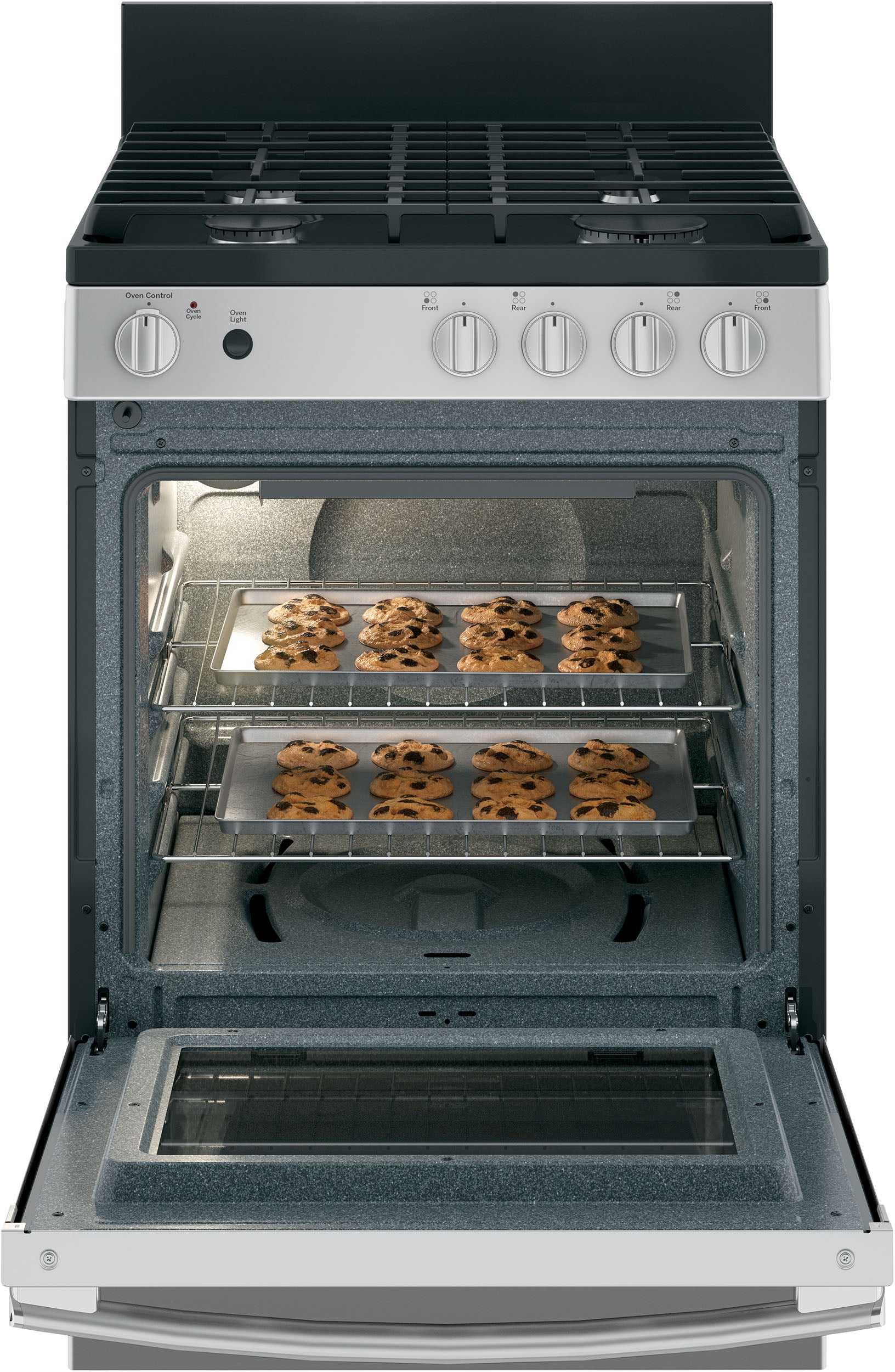 GE JGAS640RMSS 24 Inch Freestanding Slide-in Gas Range Stainless