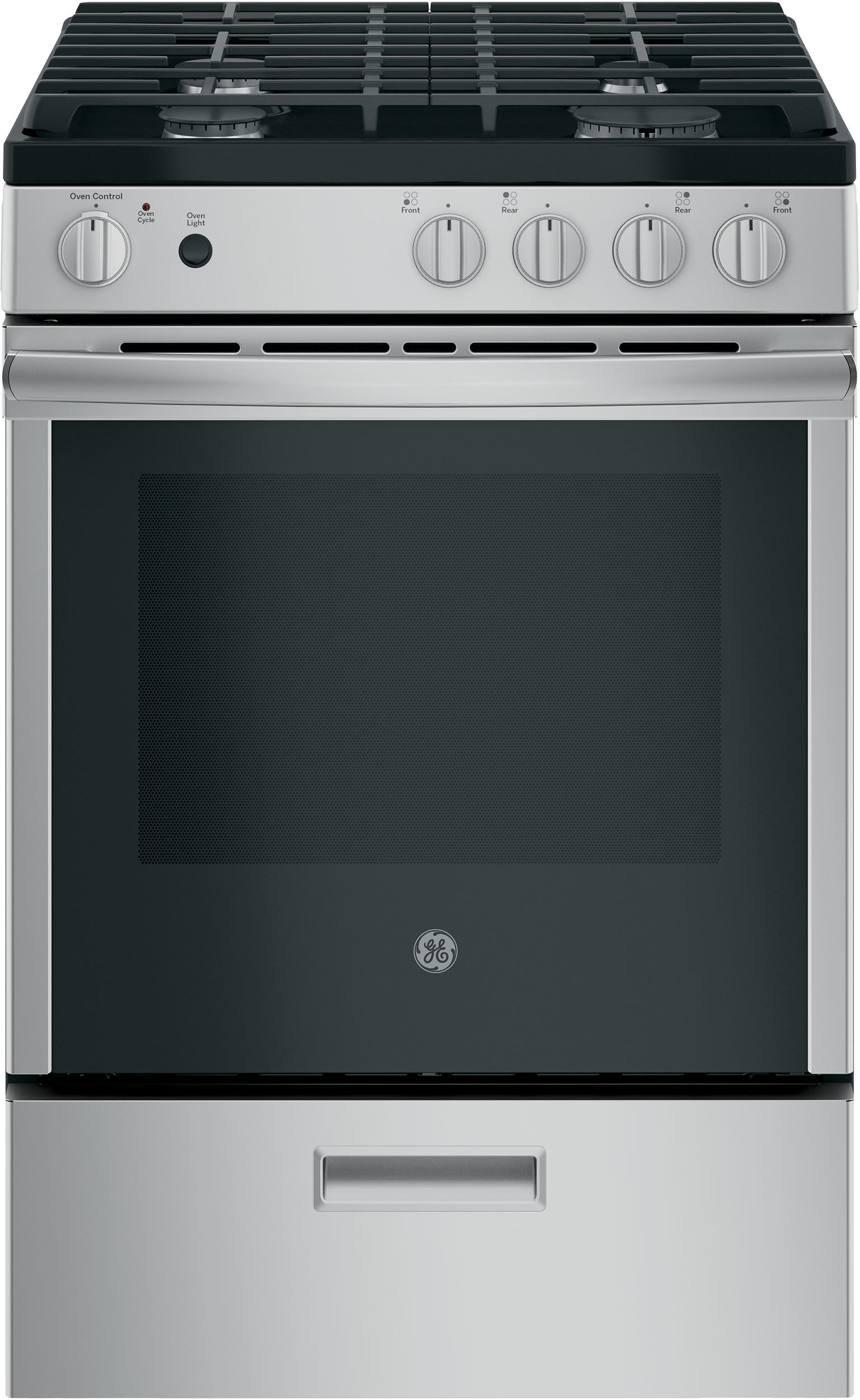 GE JGAS640RMSS 24 Inch Freestanding Slide-in Gas Range Stainless