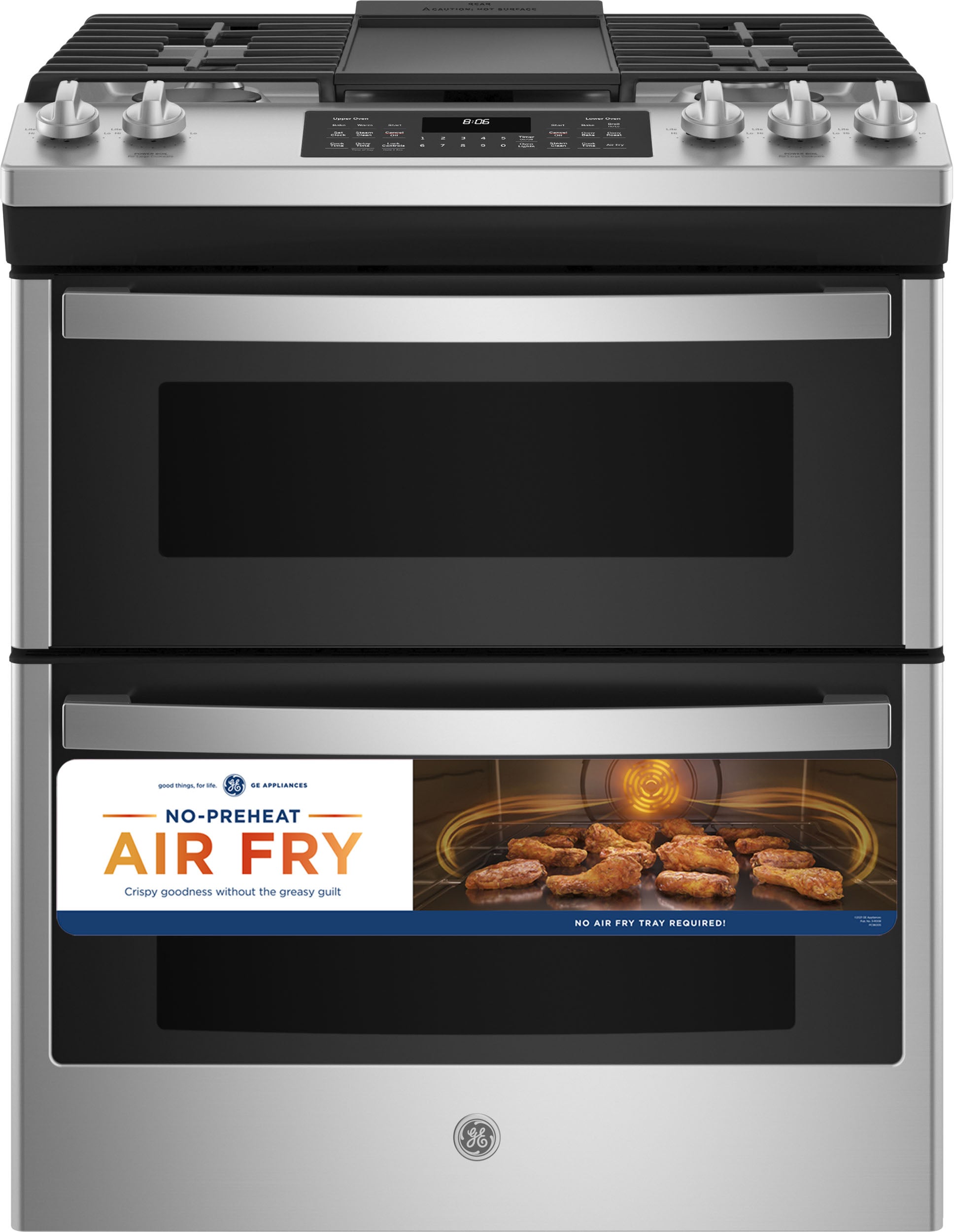 GE JGSS86SPSS 30 Inch Slide-In Double Oven Gas Range Stainless