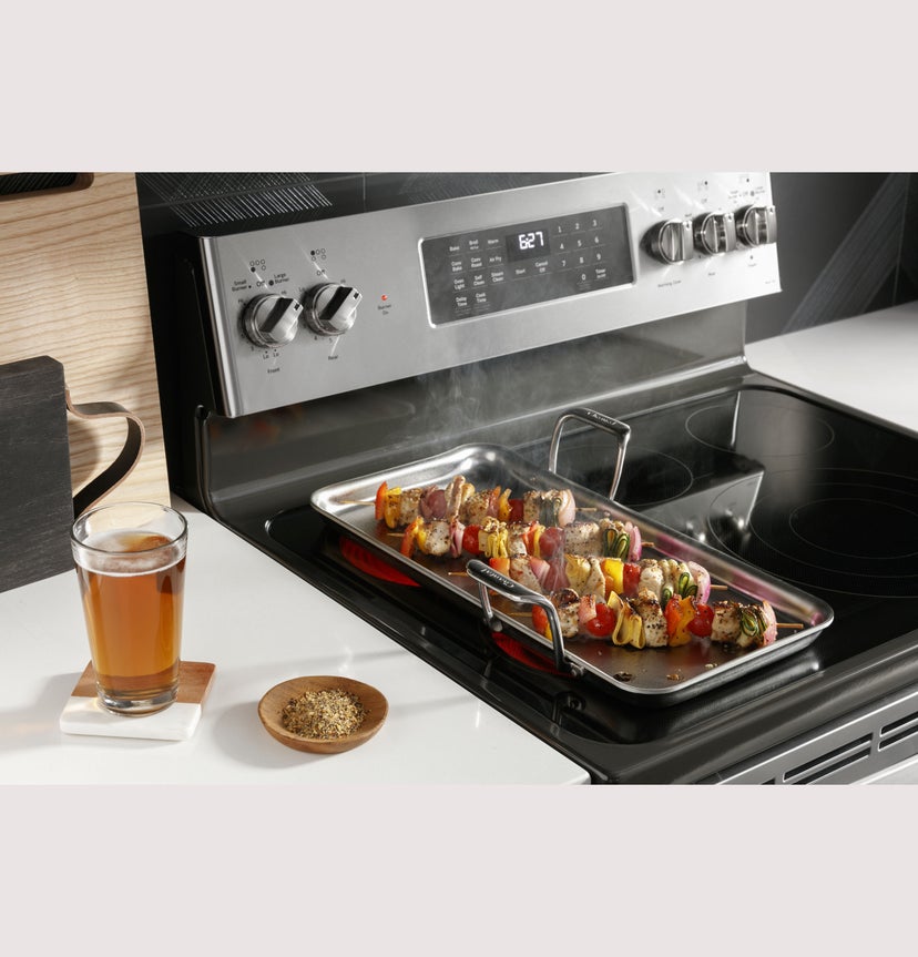 GE PB965BPTS 30 Inch Smart Freestanding Electric Range with 5 R...