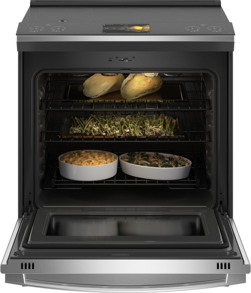 GE PHS93XYPFS 30 Inch Slide-in Induction Range with 5 Induction ...