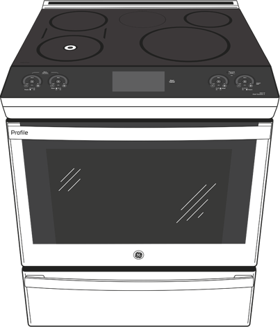 GE PHS93XYPFS 30 Inch Slide-in Induction Range with 5 Induction ...