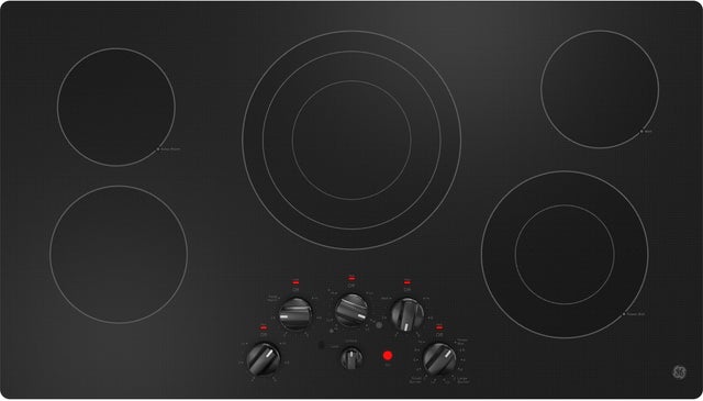 GE JEP5036DTBB 36 Inch Electric Cooktop With Radiant Elemens: Bla...