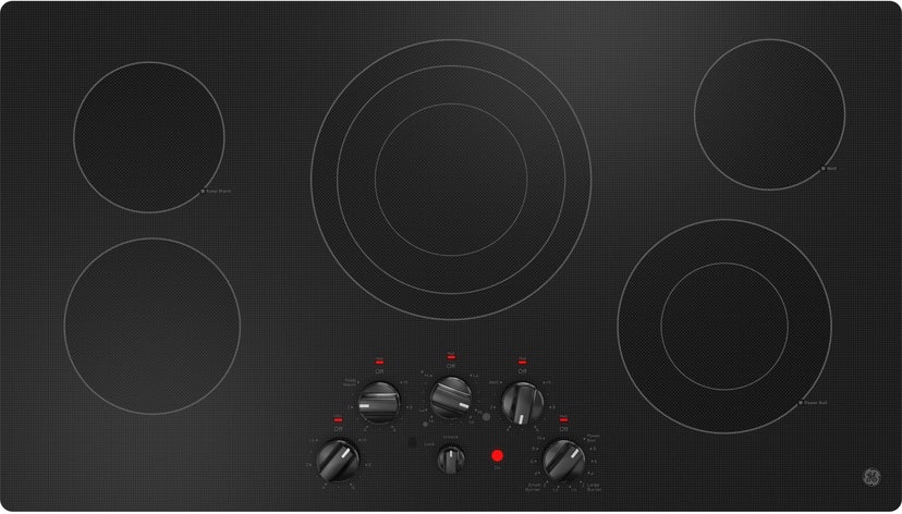 GE JEP5036DTBB 36 Inch Electric Cooktop With Radiant Elemens: Bla...