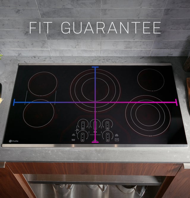 GE PEP9036DTBB 36 Inch Electric Cooktop With Radiant Elemens: Bla...