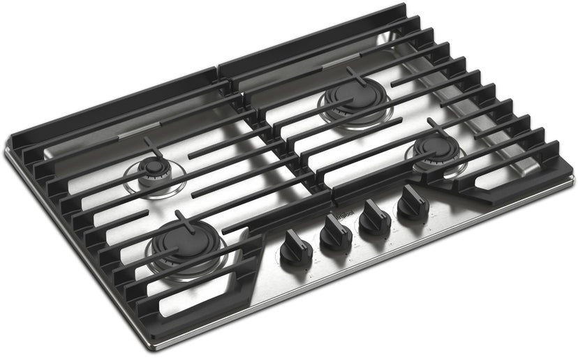 Whirlpool WCGK3030PS 30 Inch Gas Cooktop, 4 Burner: Stainless Steel