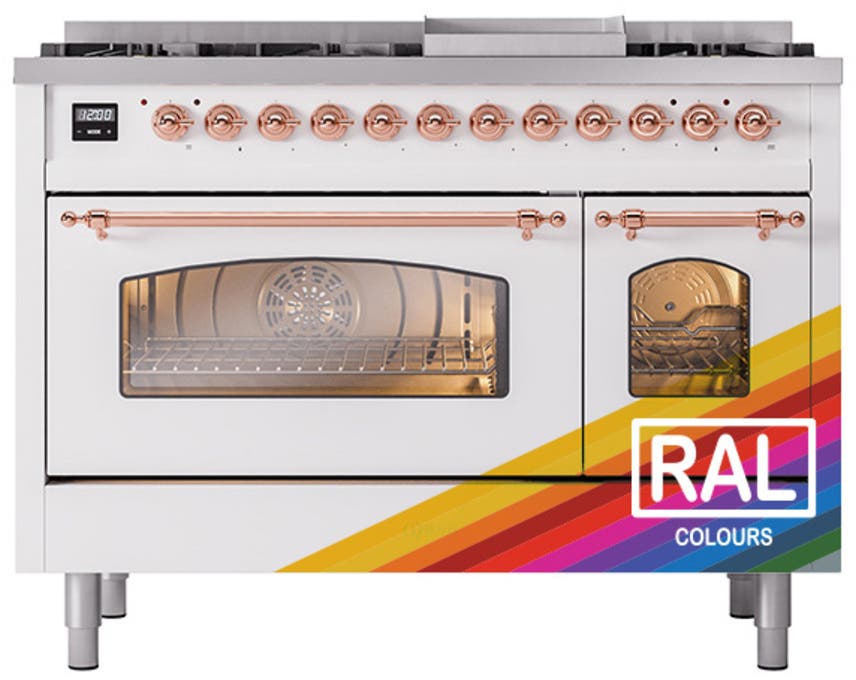 Ilve UP48FNMPRAPLP Ral Custom Color With Copper Knobs, Liquid Propane
