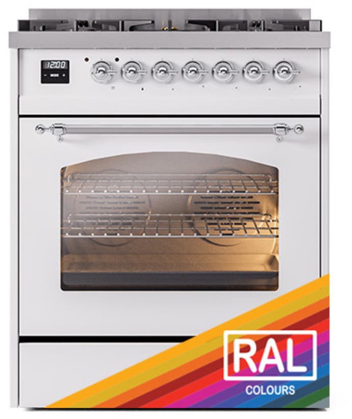 Ilve UP30NMPRACLP Ral Custom Color With Chrome Knobs, Liquid Propane