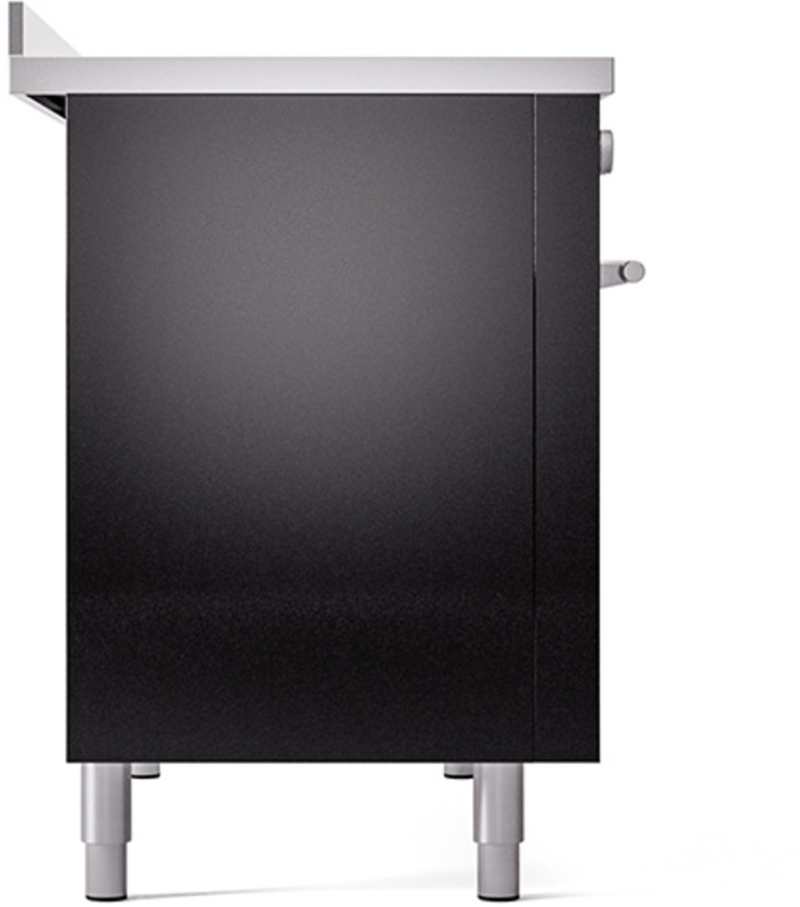 Ilve UPI486QMPBK Glossy Black With Stainless Steel Trim