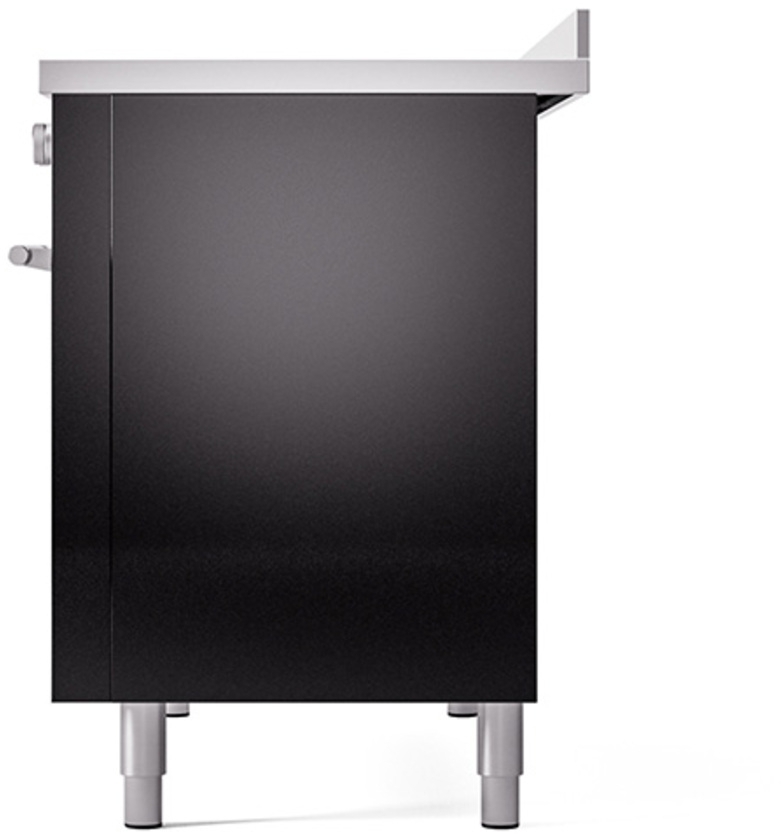 Ilve UPI486QMPBK Glossy Black With Stainless Steel Trim