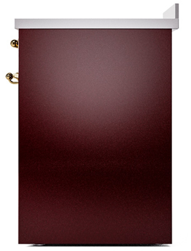 Ilve UPI304QNMPBUG Burgundy With Brass Trim