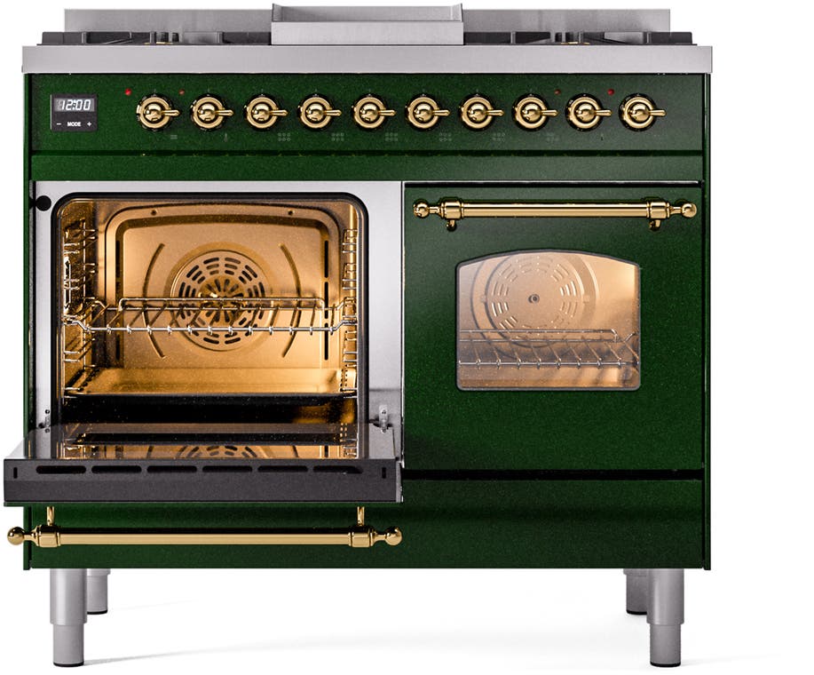 Ilve UPD40FNMPEGGLP Emerald Green With Brass Trim, Lp