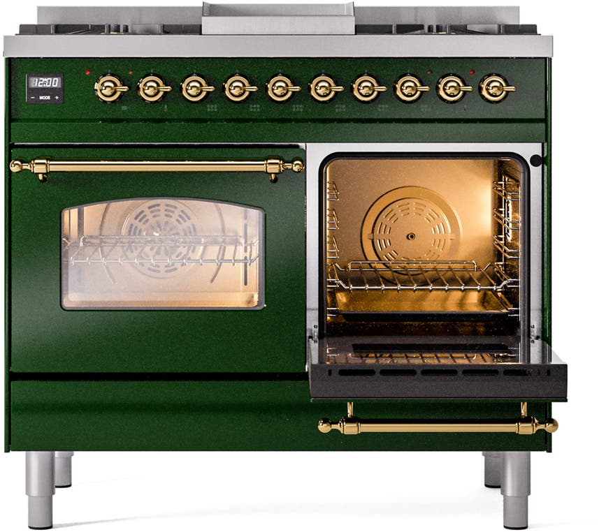 Ilve UPD40FNMPEGGLP Emerald Green With Brass Trim, Lp