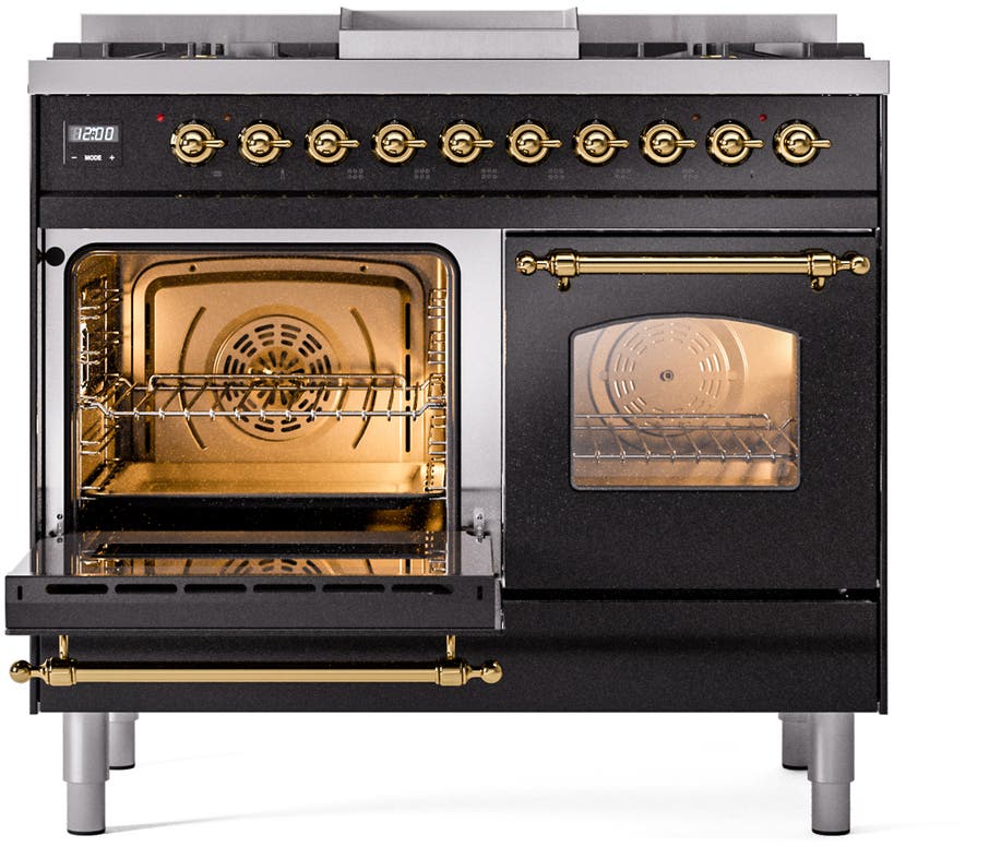 Ilve UPD40FNMPBKGLP Glossy Black With Brass Trim, Lp