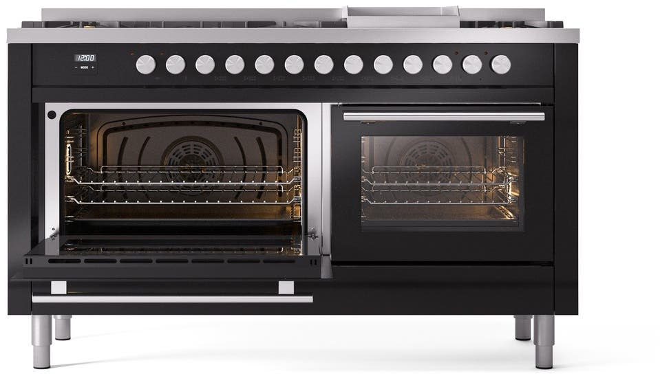 Ilve UP60FWMPBKLP Glossy Black With Satin Trim, Lp
