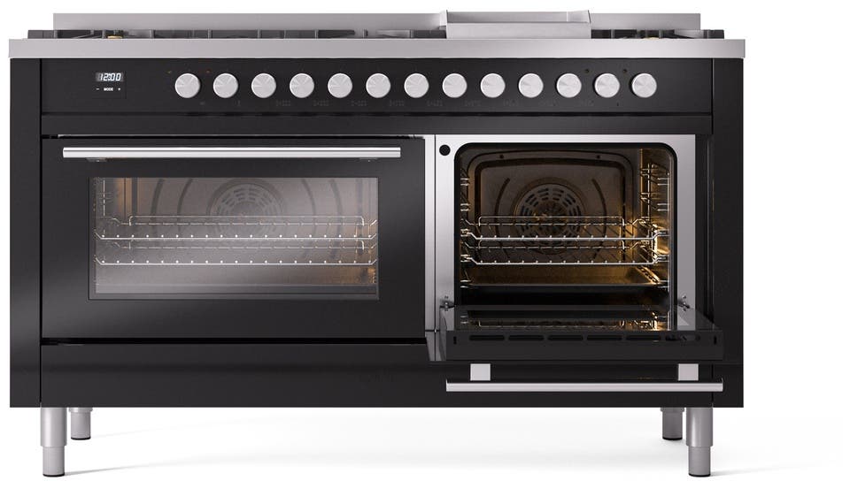Ilve UP60FWMPBKLP Glossy Black With Satin Trim, Lp
