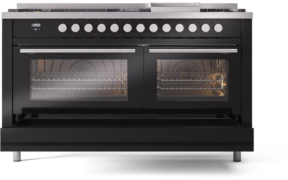 Ilve UP60FWMPBKLP Glossy Black With Satin Trim, Lp