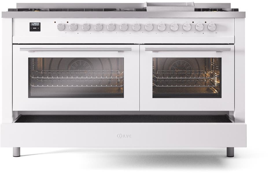Ilve UP60FWMPWHLP White With Satin Trim, Lp