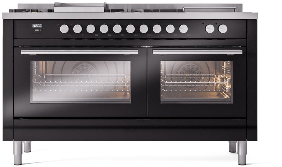 Ilve UP60FSWMPBKLP Glossy Black With Satin Trim, Lp