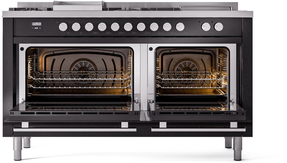 Ilve UP60FSWMPBKLP Glossy Black With Satin Trim, Lp