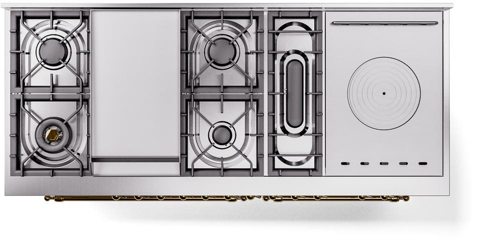 Ilve UP60FSNMPAWGLP Antique White With Brass Trim, Lp