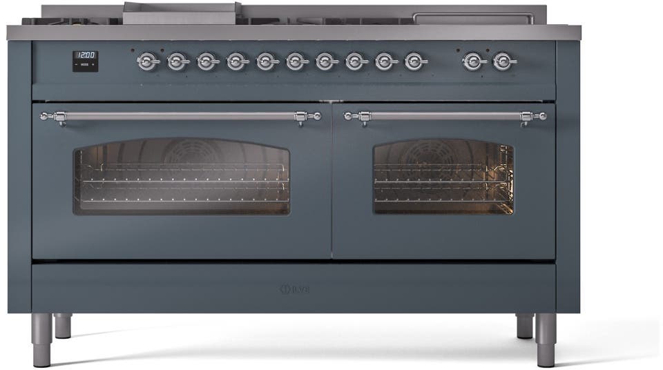 Ilve UP60FSNMPBGCLP Blue Grey With Chrome Trim, Lp