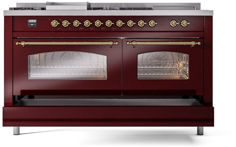 Ilve UP60FSNMPBUGLP Burgundy With Brass Trim, Lp