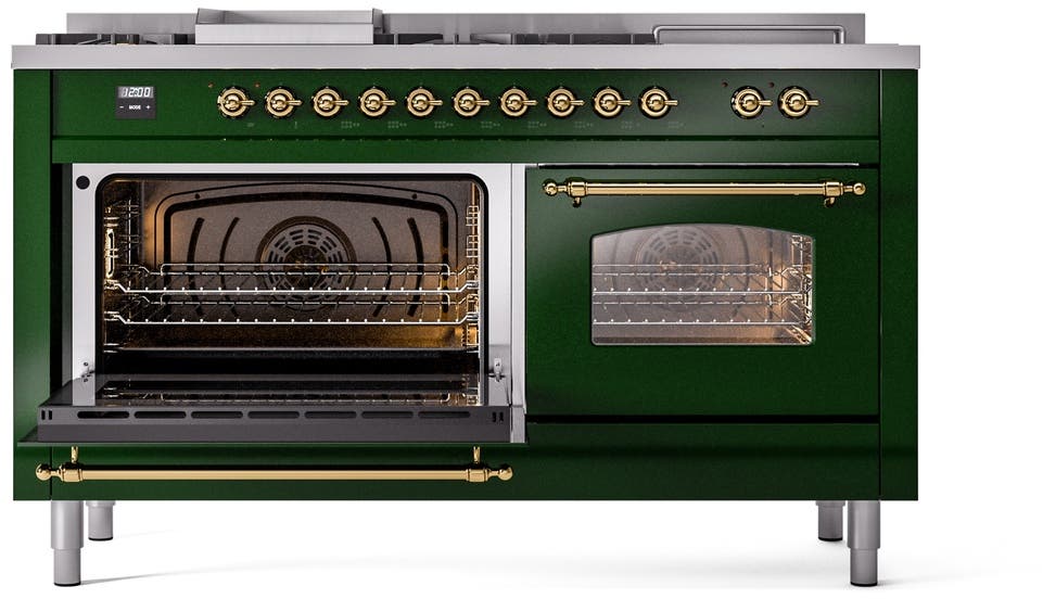 Ilve UP60FSNMPEGGLP Emerald Green With Brass Trim, Lp