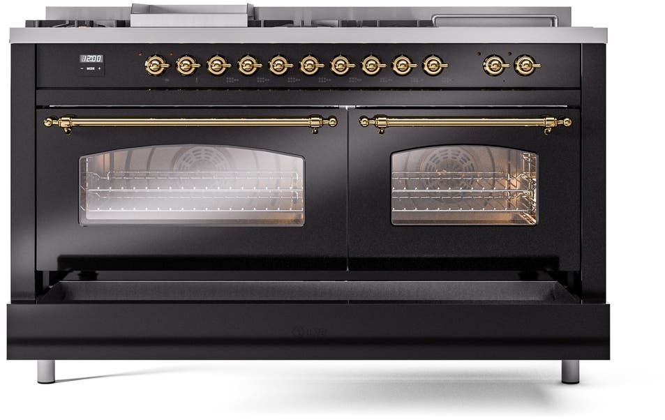 Ilve UP60FSNMPBKGLP Glossy Black With Brass Trim, Lp