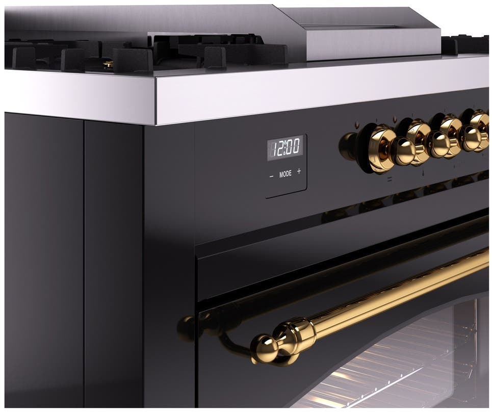 Ilve UP60FSNMPBKGLP Glossy Black With Brass Trim, Lp