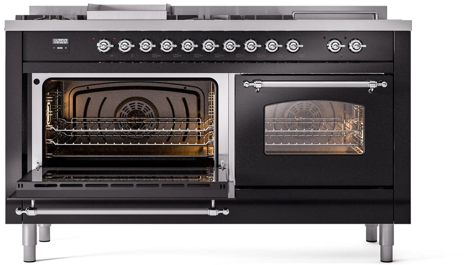 Ilve UP60FSNMPBKCLP Glossy Black With Chrome Trim, Lp
