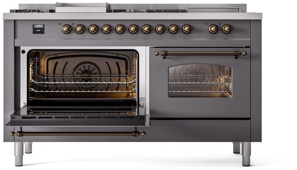 Ilve UP60FSNMPMGBLP Graphite Matte With Bronze Trim, Lp