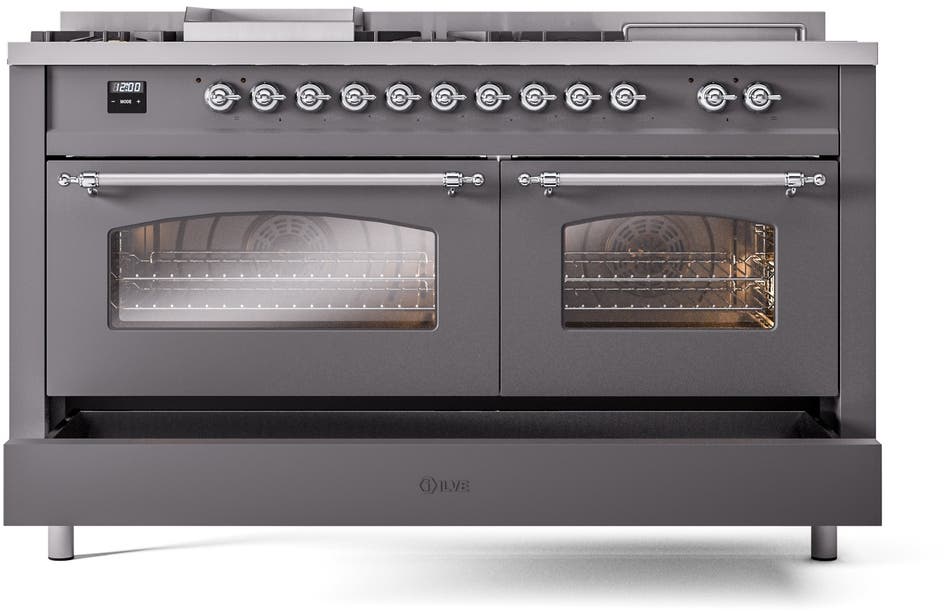 Ilve UP60FSNMPMGCLP Graphite Matte With Chrome Trim, Lp