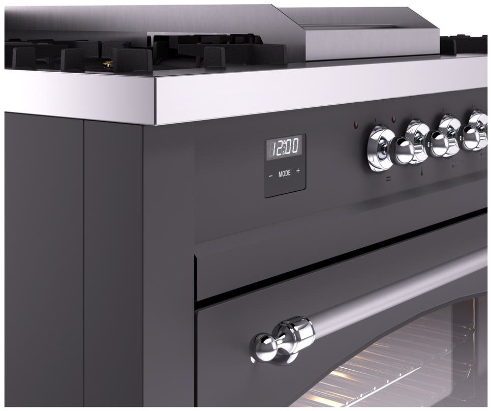 Ilve UP60FSNMPMGCLP Graphite Matte With Chrome Trim, Lp