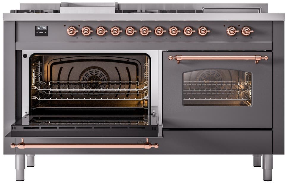 Ilve UP60FSNMPMGPLP Graphite Matte With Copper Trim, Lp