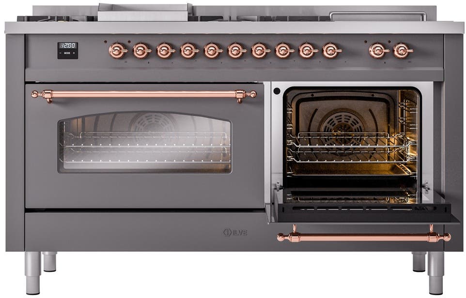 Ilve UP60FSNMPMGPLP Graphite Matte With Copper Trim, Lp