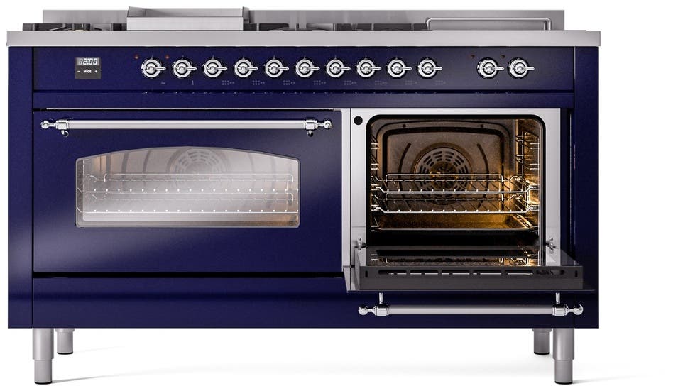 Ilve UP60FSNMPMBCLP Midnight Blue With Chrome Trim, Lp