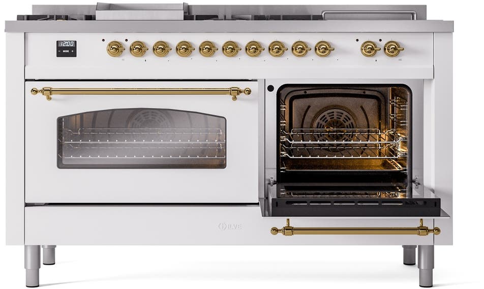 Ilve UP60FSNMPWHGLP White With Brass Trim, Lp