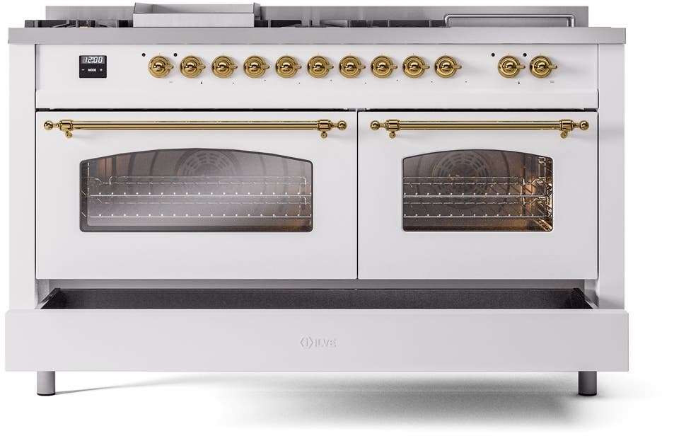 Ilve UP60FSNMPWHGLP White With Brass Trim, Lp