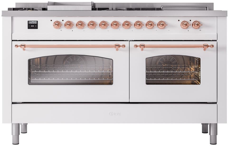 Ilve UP60FSNMPWHPLP White With Copper Trim, Lp