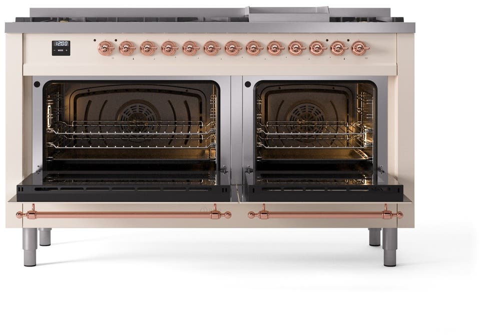 Ilve UP60FNMPAWPLP Antique White With Copper Trim, Lp