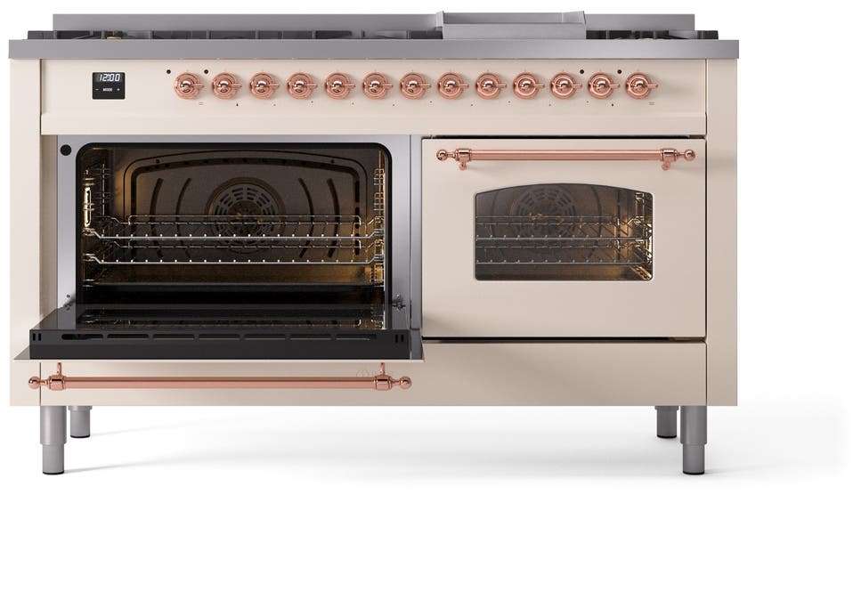 Ilve UP60FNMPAWPLP Antique White With Copper Trim, Lp