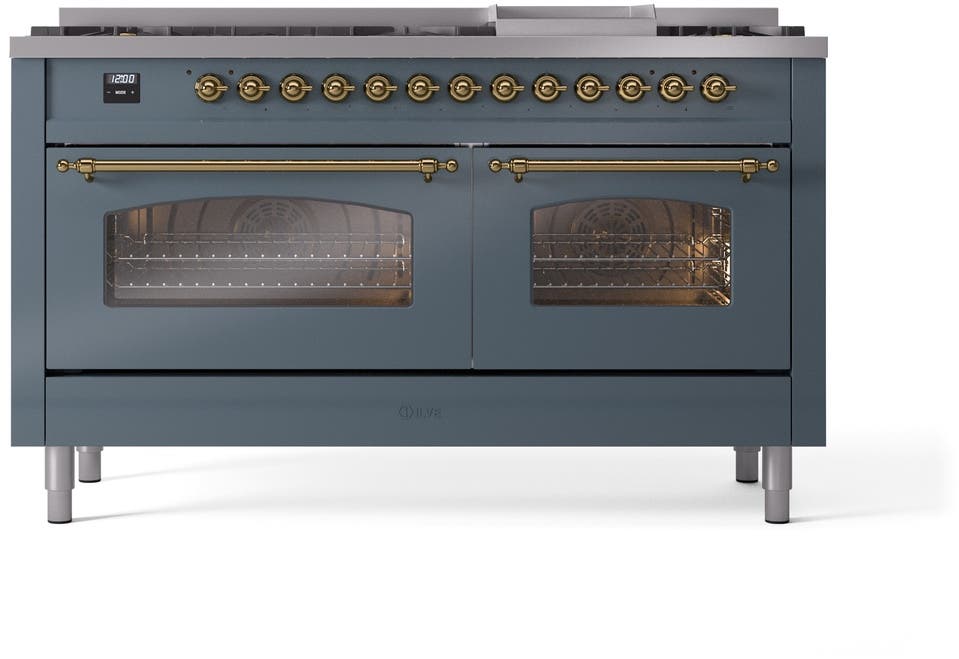 Ilve UP60FNMPBGGLP Blue Grey With Brass Trim, Lp