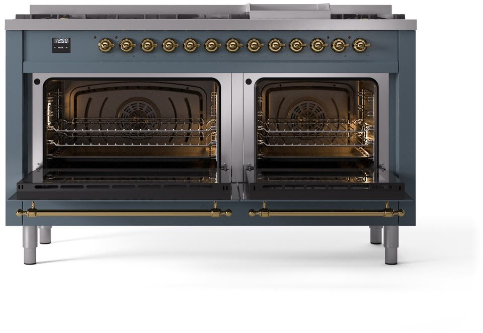 Ilve UP60FNMPBGGLP Blue Grey With Brass Trim, Lp