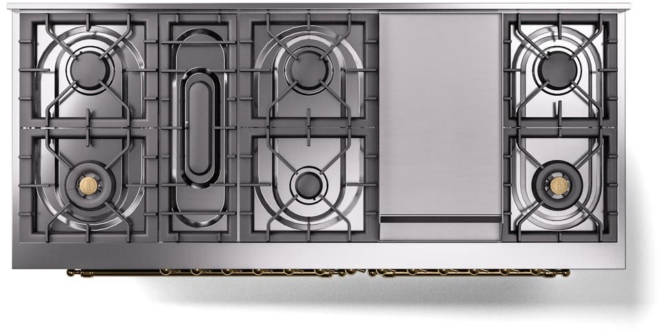 Ilve UP60FNMPBGGLP Blue Grey With Brass Trim, Lp
