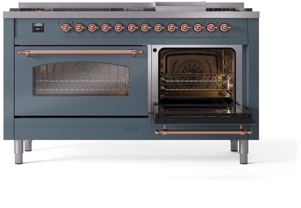 Ilve UP60FNMPBGPLP Blue Grey With Copper Trim, Lp