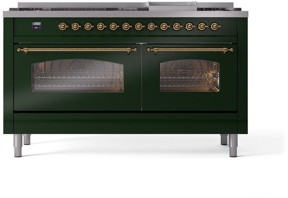 Ilve UP60FNMPEGGLP Emerald Green With Brass Trim, Lp