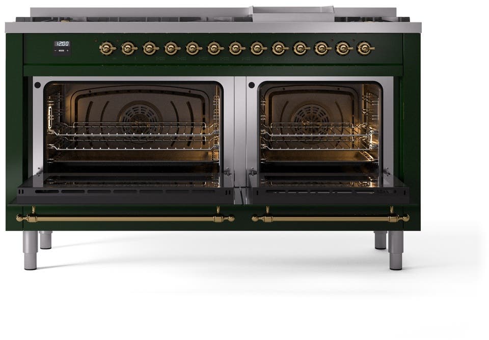 Ilve UP60FNMPEGGLP Emerald Green With Brass Trim, Lp