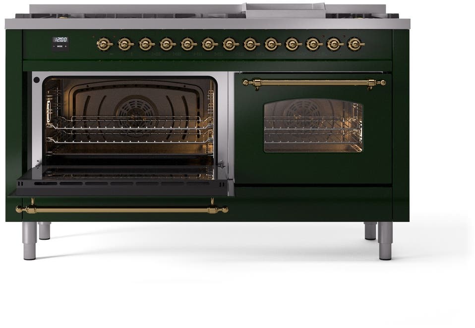 Ilve UP60FNMPEGGLP Emerald Green With Brass Trim, Lp