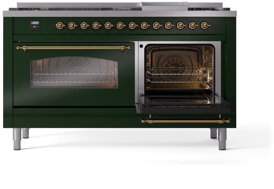 Ilve UP60FNMPEGGLP Emerald Green With Brass Trim, Lp